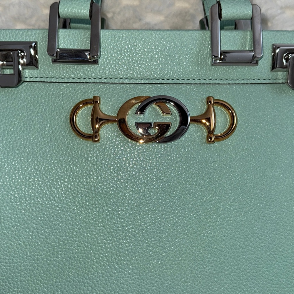 Gucci Grainy Leather Zumi Tote Bag-569712-Authentic-NWT